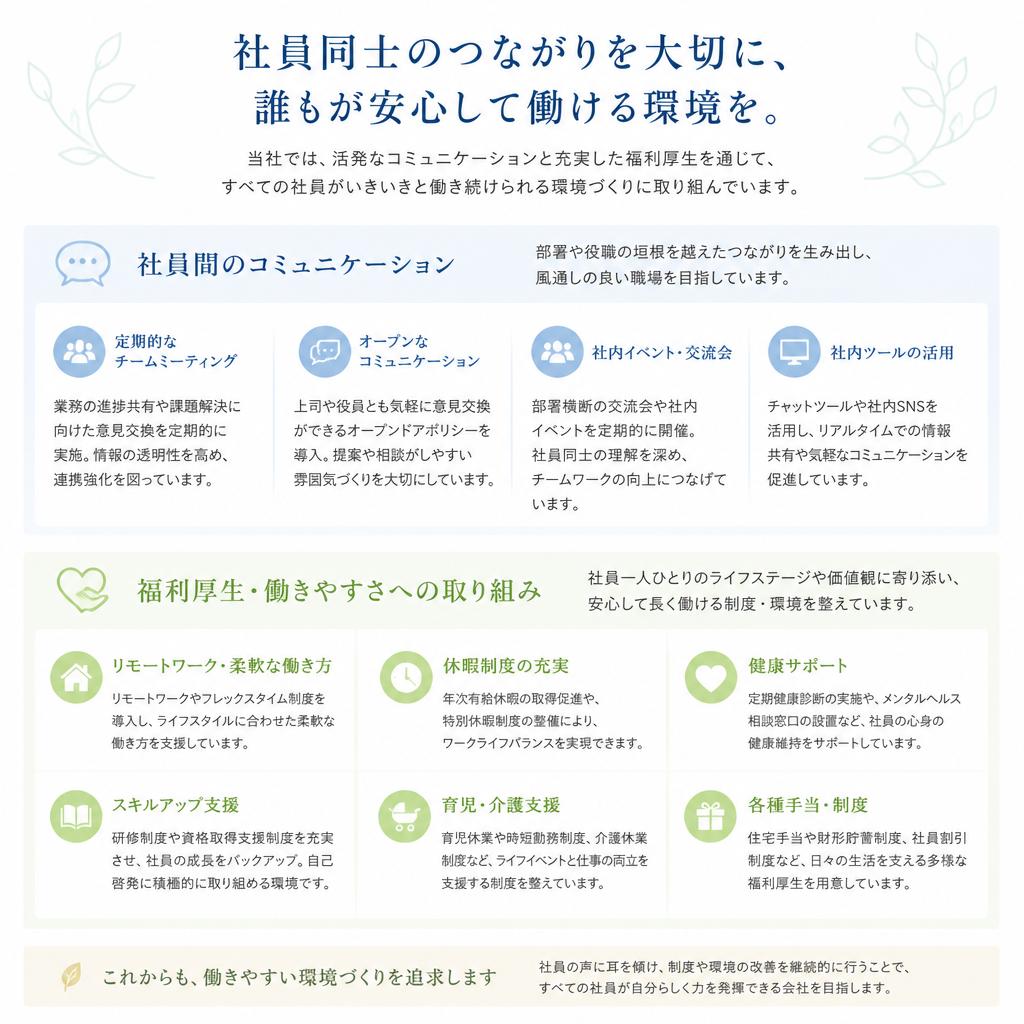 働きやすい職場環境
